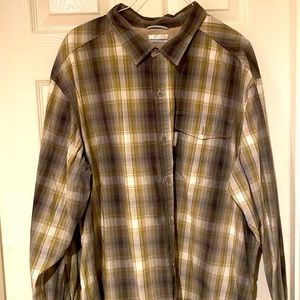 Mens plaid long sleeve button down Columbia shirt, 2X. Good condition
